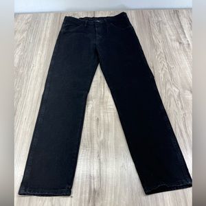 Mens black rustler jeans- 34 x 32